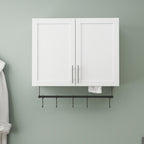 Bathroom Wall Cabinet with Adjustable Shelf and Towel Bar