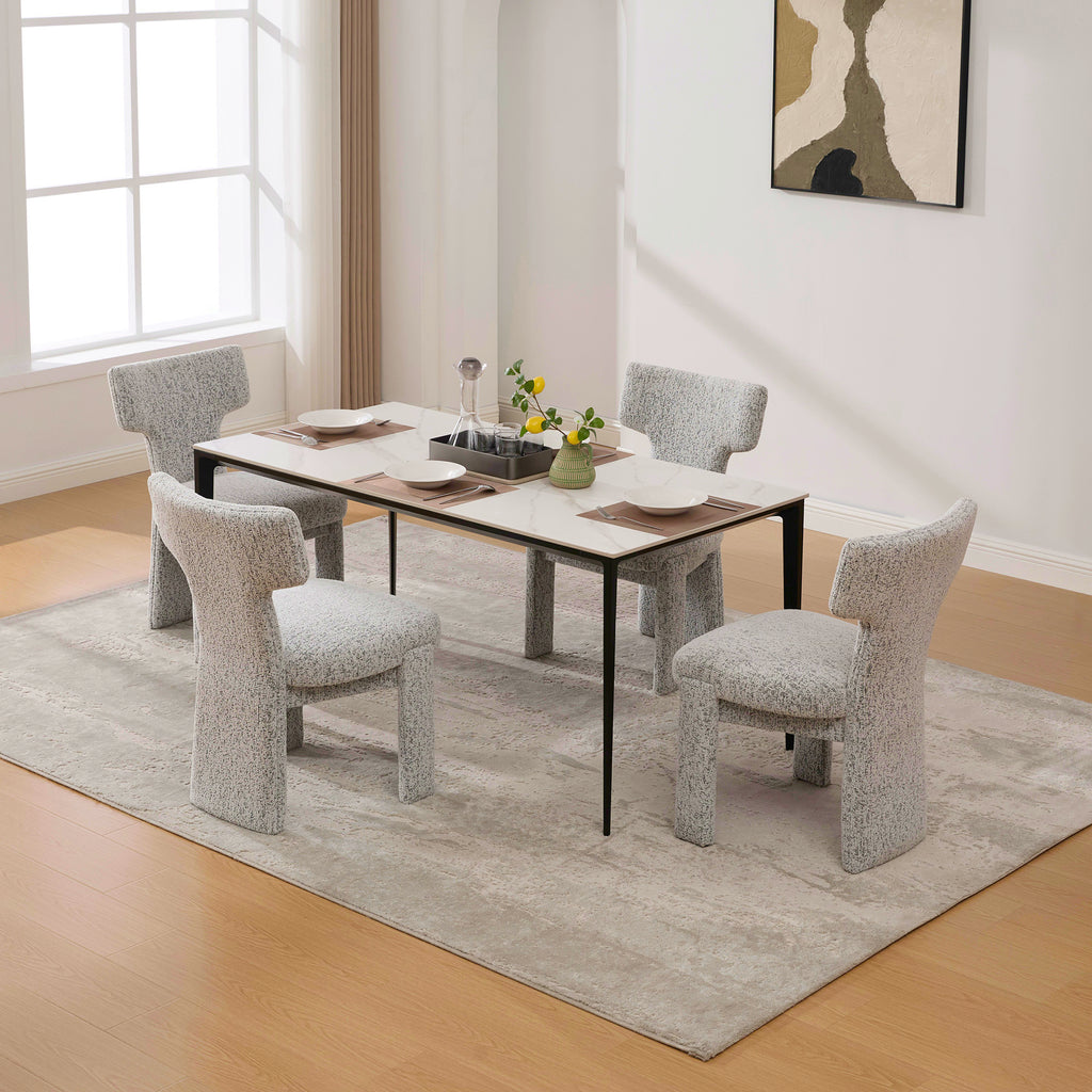 Modern Upholstered Chenille Dining Chair Set of 4