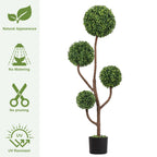 4FT Tall Artificial Boxwood Topiary Tree - Large Faux