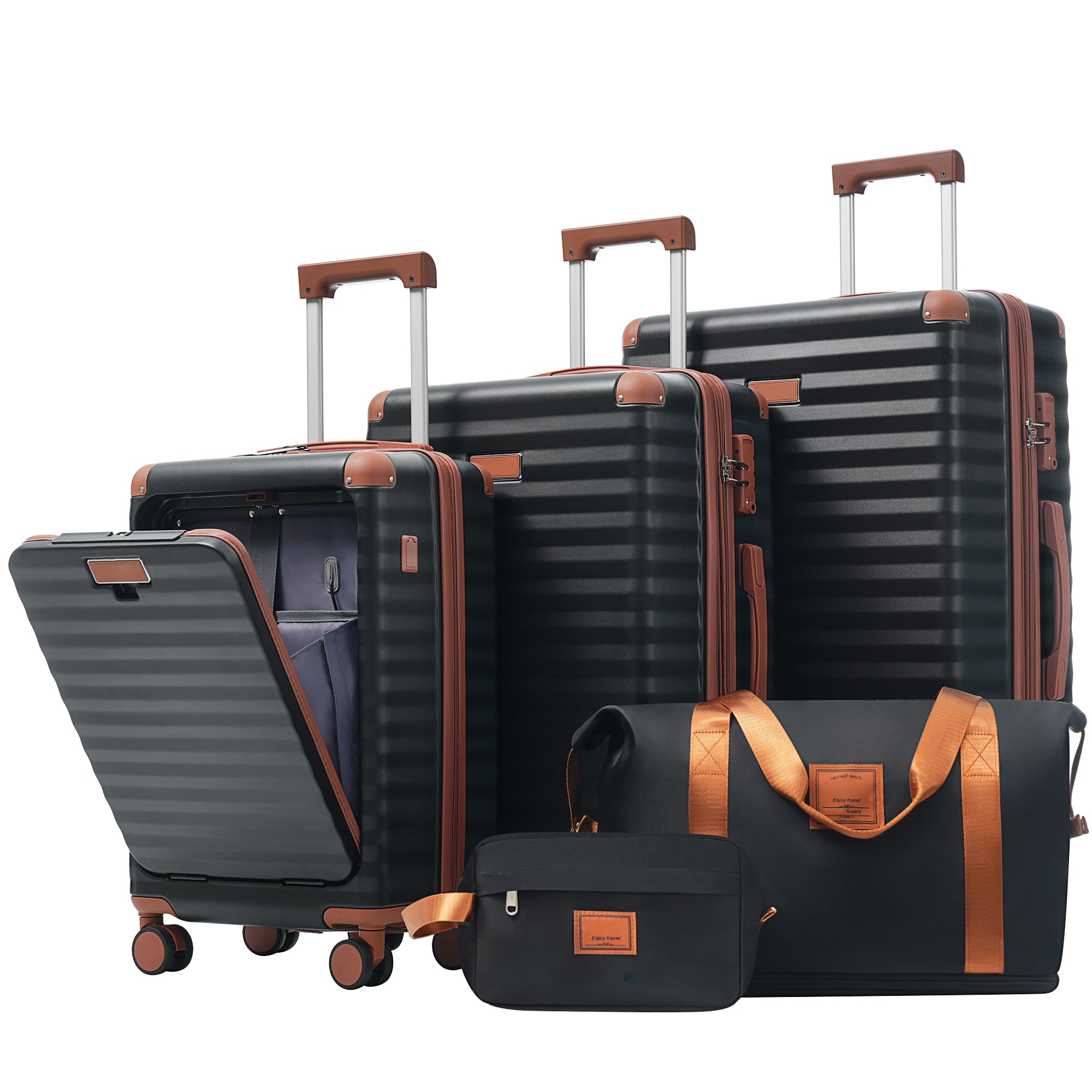 Luggage Set - 5 Piece Hardside Expandable Carry-On