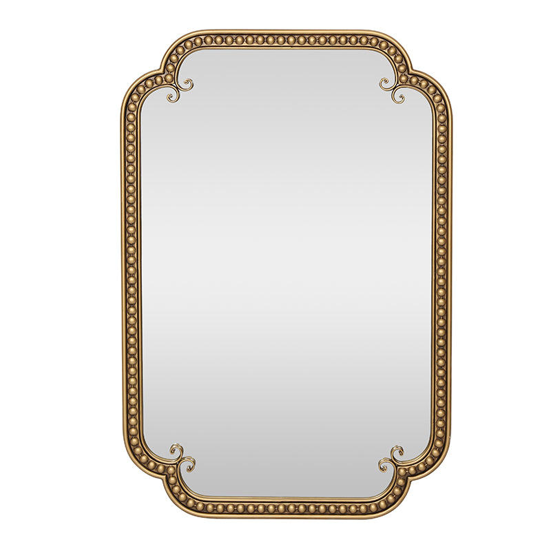 Gold Irregular Beaded Metal Framed Wall Mirror
