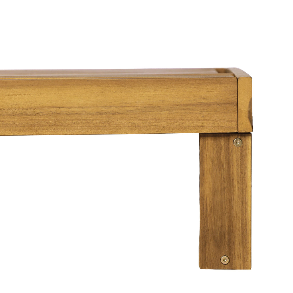 Acacia Wood Chaise Lounge Teak Finish