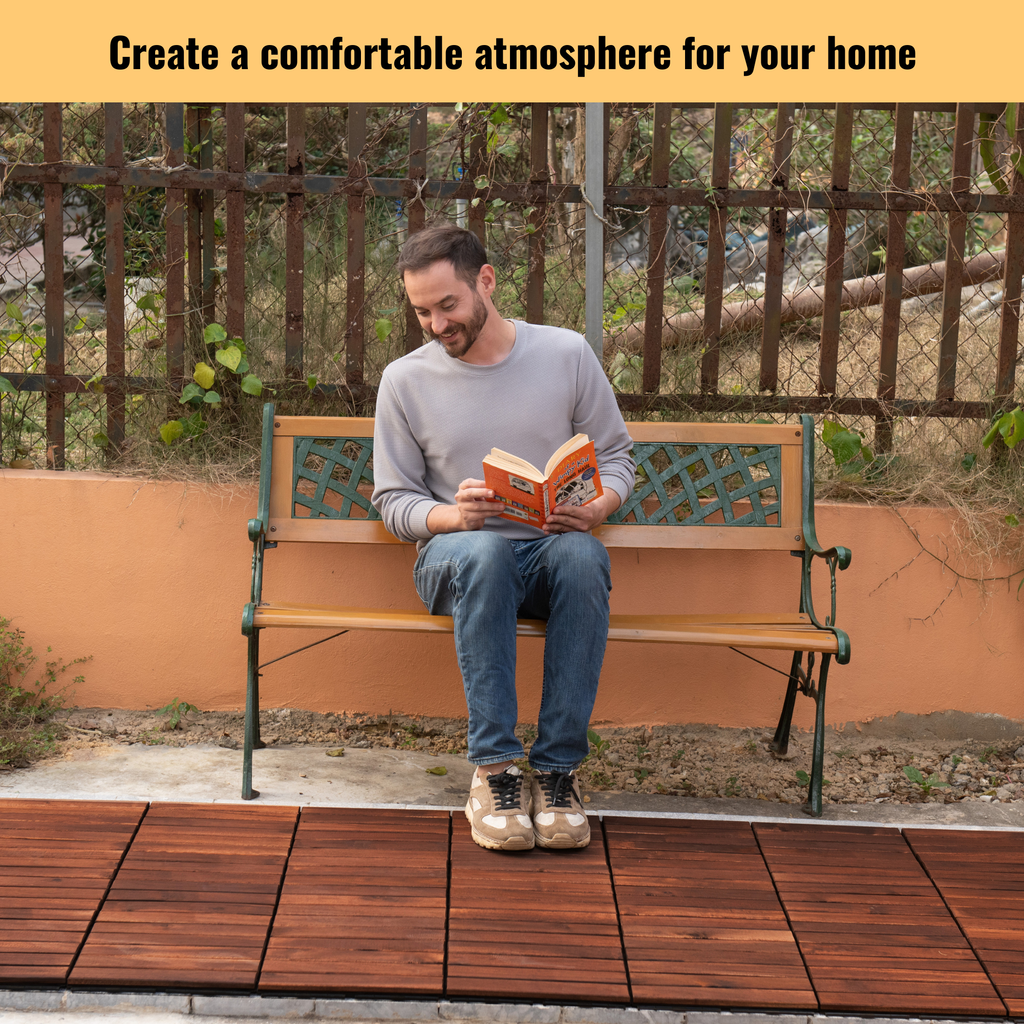 Acacia Wood Interlocking Deck Tiles