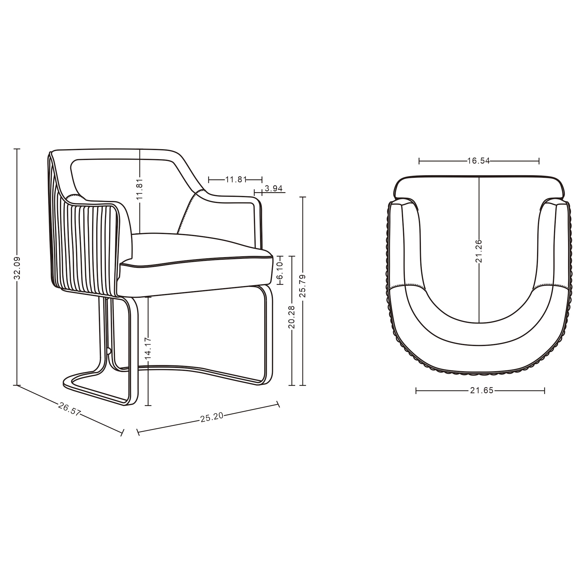 Raya Wood Vegan Leather Dining Chair