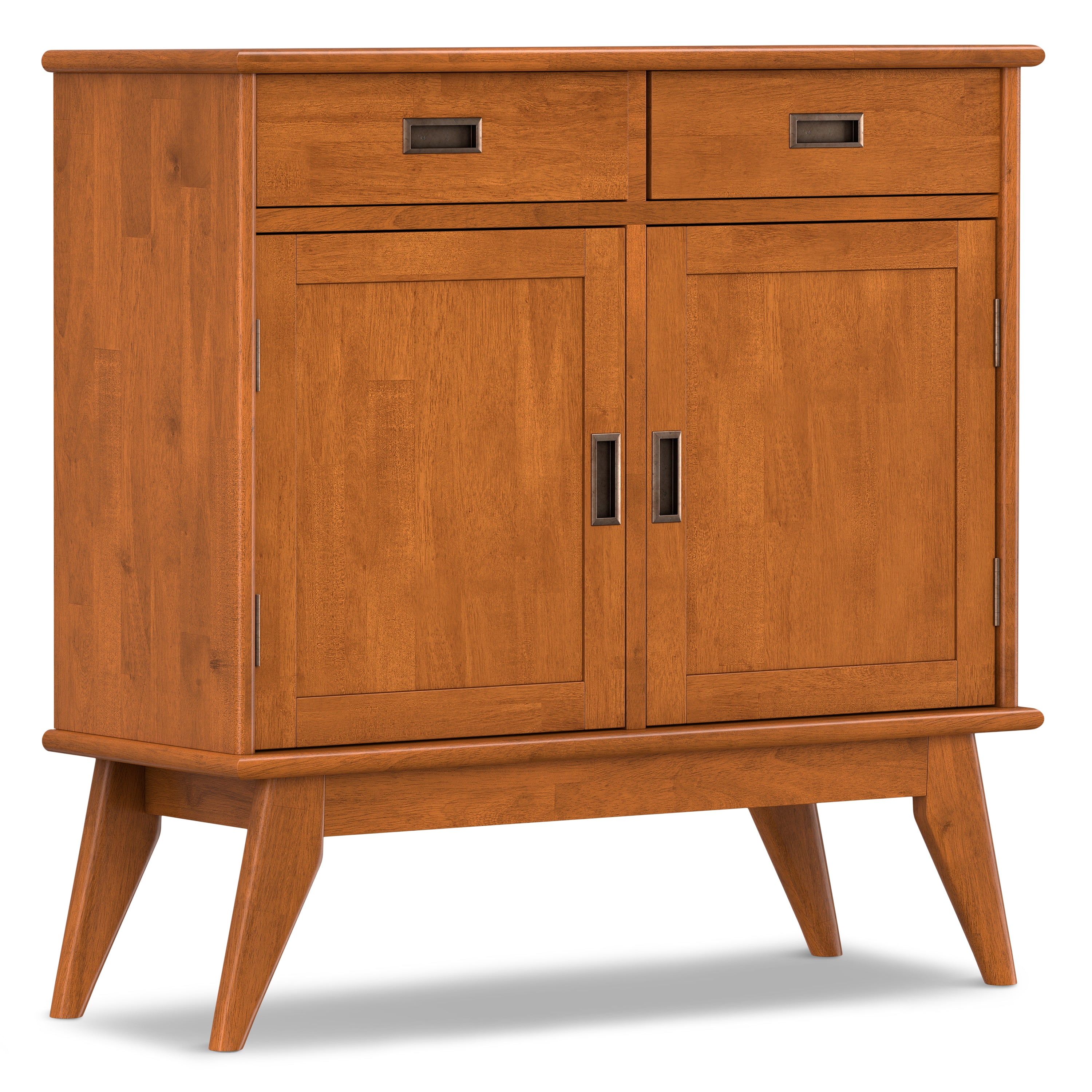 Draper 36 Inch Wide Solid Wood Mid Century Entryway Storage Cabinet