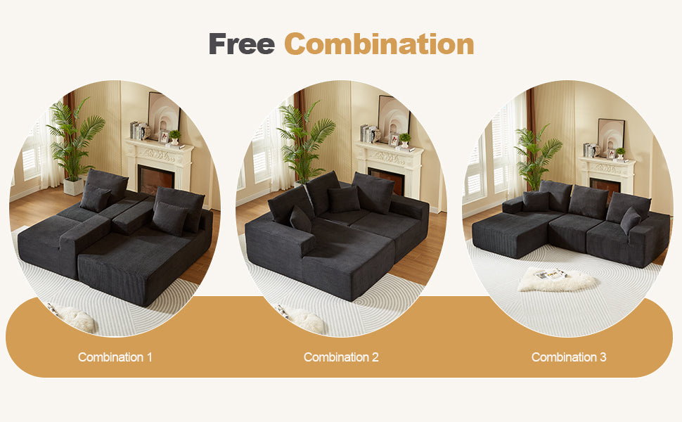 Modular Sectional Sofa with Chaise