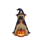 Halloween Bulldog Witch Statue