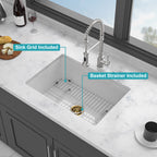 27"x19"x10" Undermount Single Bowl Fireclay Kitchen Sink