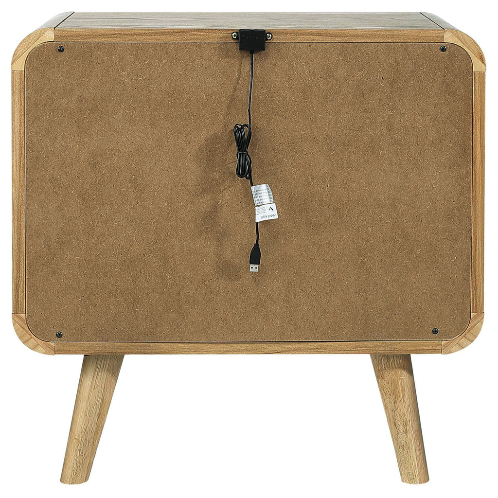 Winston Light Ash 2-Drawer Nightstand Bedside Table