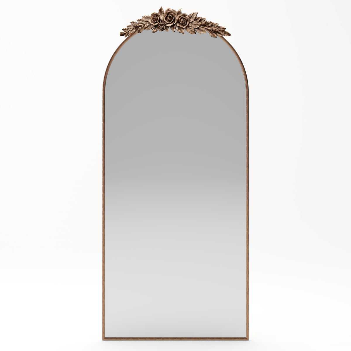 70.87" Arched Wall Mirror, Vintage, Brown Antique Bronze