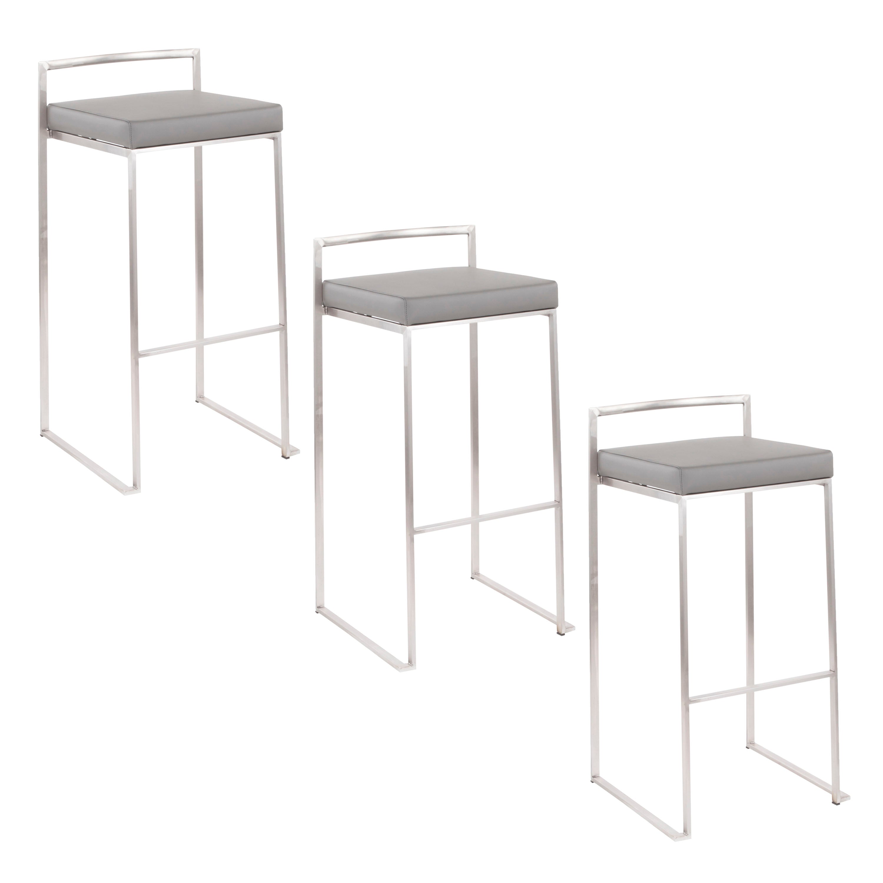 30" Contemporary Stackable Barstool Set