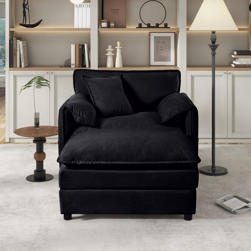 Oversized 57.48" Recliner Chair with Movable Ottoman