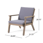 Temecula Outdoor Acacia Wood 4-Seater Chat Set