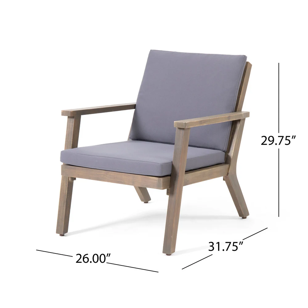 Temecula Outdoor Acacia Wood 4-Seater Chat Set
