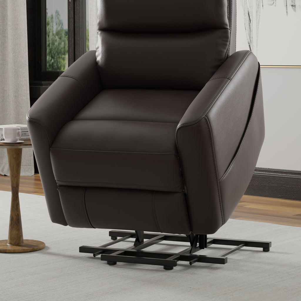 Faux Leather Power Lift Chair in Bentley