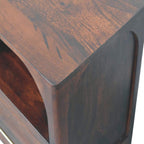 Solid Wood Arched Edge 1 Drawer Bedside Table