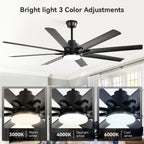 Modern 52-Inch Smart Ceiling Fan With Light