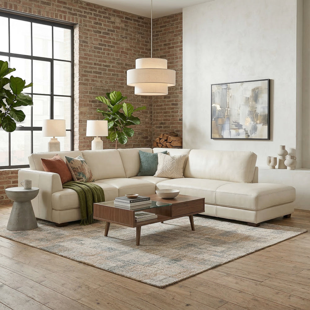 Glander Sectional Sofa in Cream