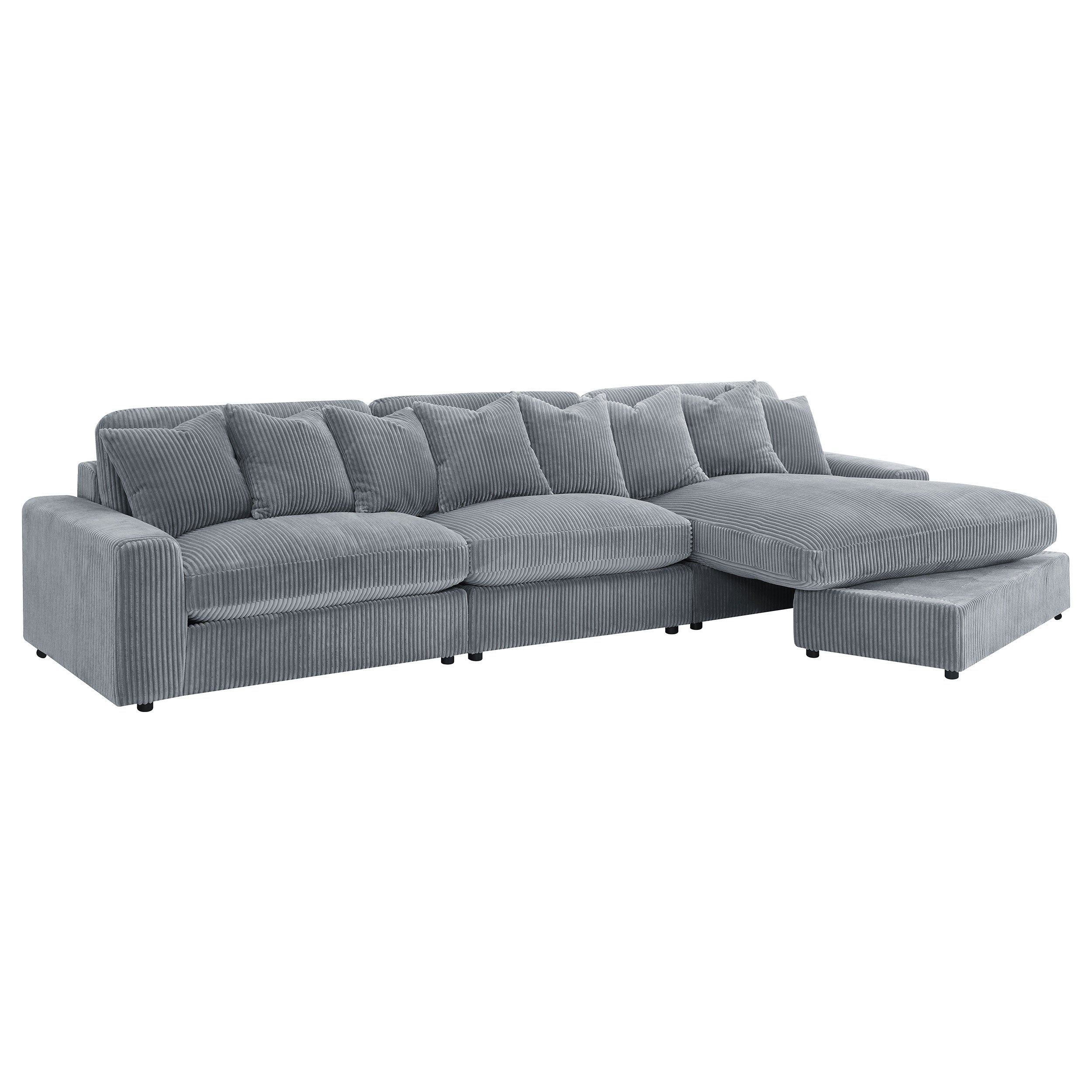 Cassidy Fog Upholstered Sectional Sofa