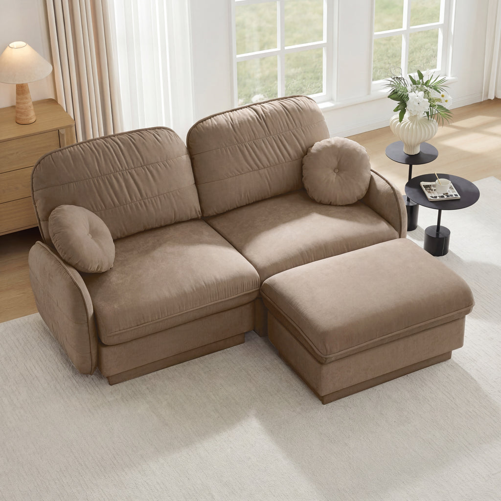 Chenille Cloud L-Shaped Loveseat Sofa
