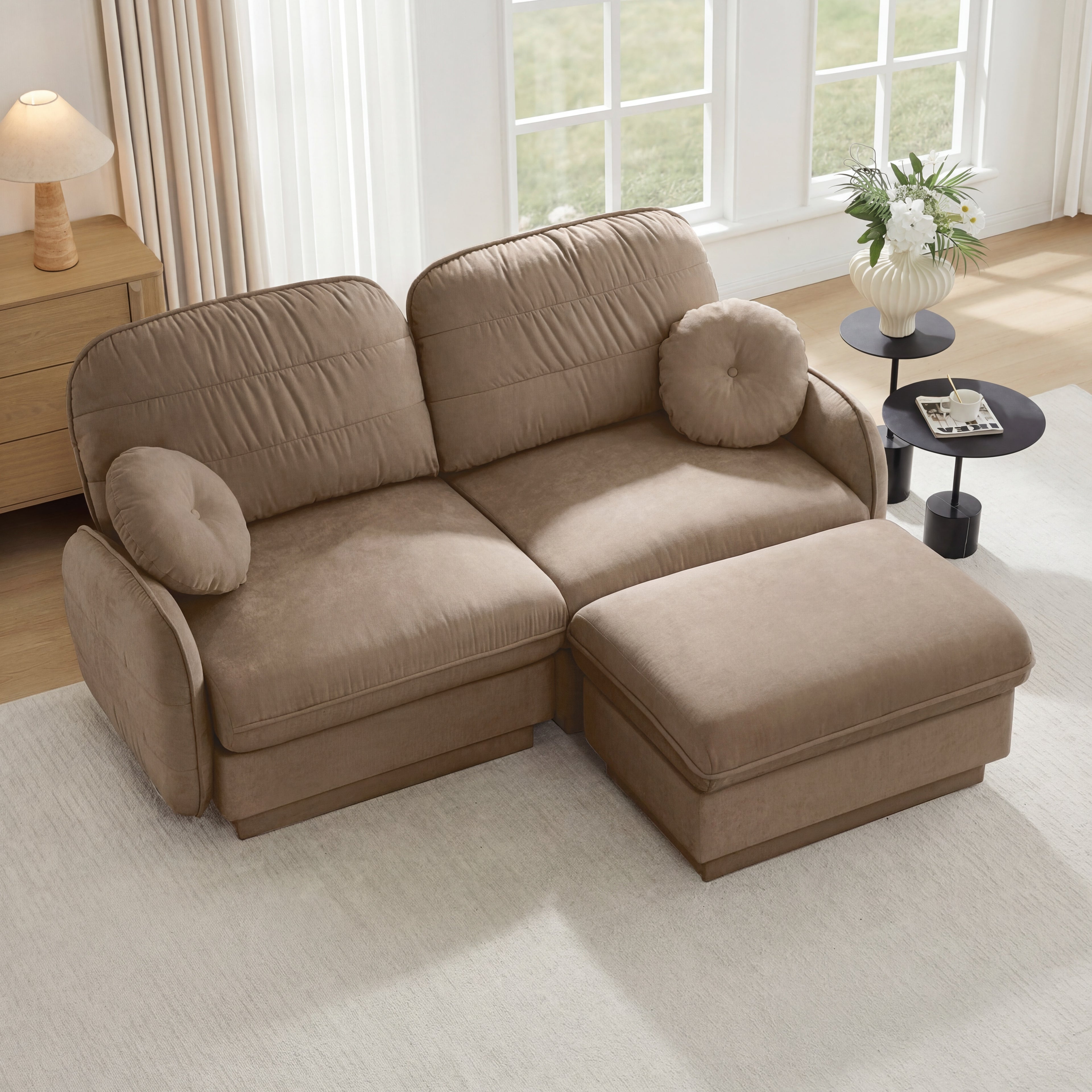 Chenille Cloud L-Shaped Loveseat Sofa
