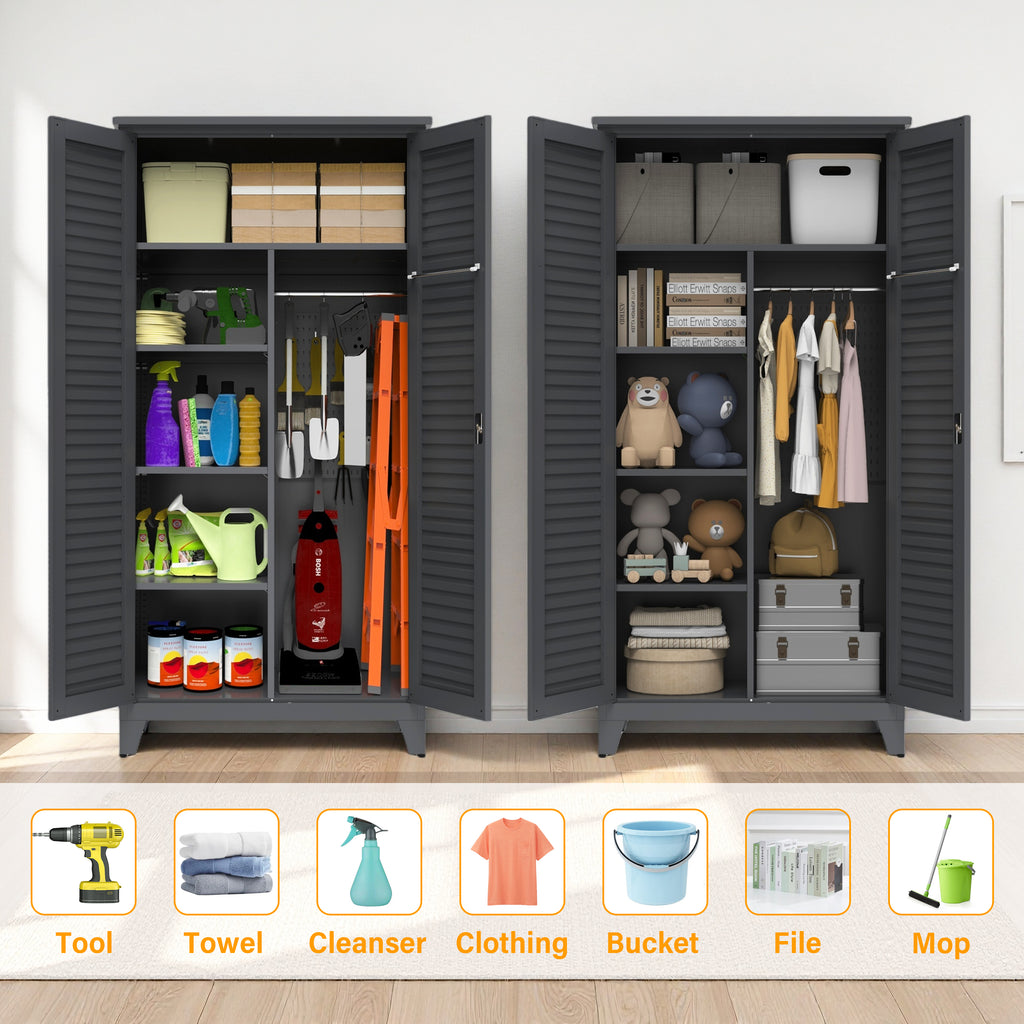 73" Tall Metal Tool Storage Cabinet