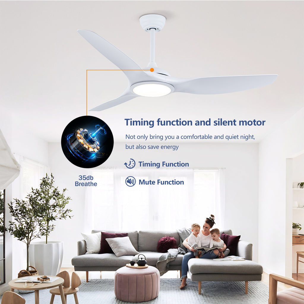 52 Inch ABS Blades Ceiling Fan With Light Kit