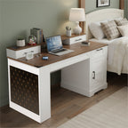 55" Farmhouse Office Desk with Storage Cabinet