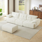 Large Modern 3-Seater Chenille Sofa