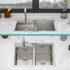 Outdoor Double Bowl Drop-In Stainless Steel Sink with Workstation