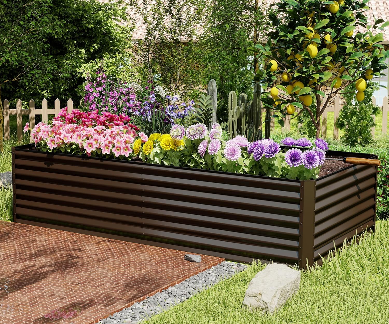 8×4×2 ft Galvanized Raised Garden Bed