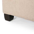 Upholstered Tufted Fabric Storage Ottoman, Wheat
