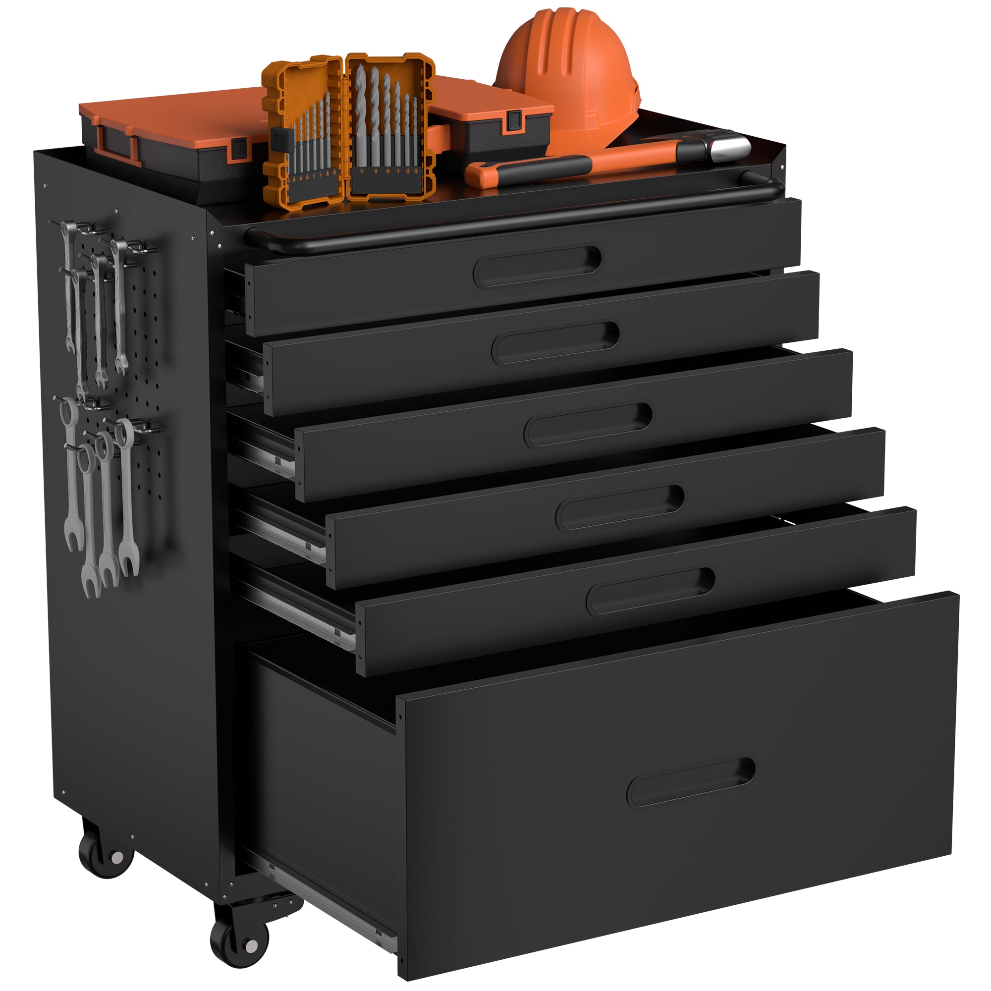 34.3" Rolling Tool Chest with 6 Drawers