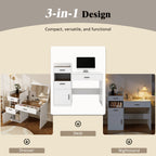 3-in-1 Vanity Desk with Flip Top Mirror