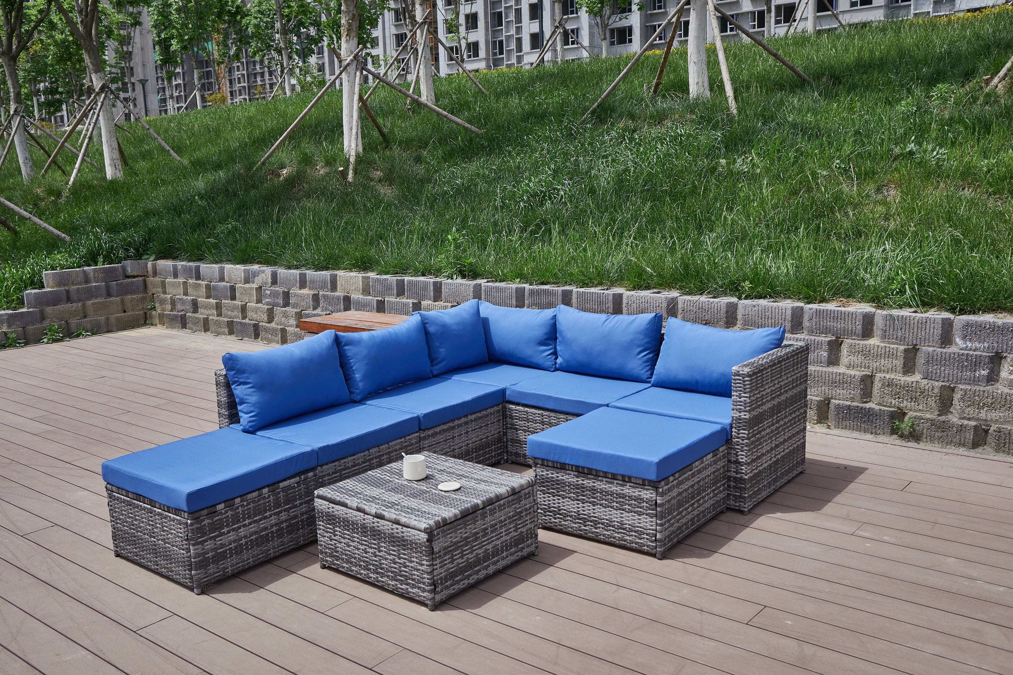 Patio Sofa with Cushions