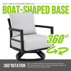 6PC Outdoor Conversation Set with Swivel Chairs & Sofa