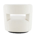Swivel Barrel Chair with Soft Teddy Fabric