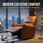 Brown Color Air Leather Electric Recliner Chair with Rocker and Swivel