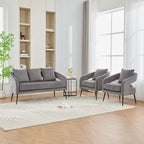3-Piece Upholstered Velvet Small Living Room Furniture Set