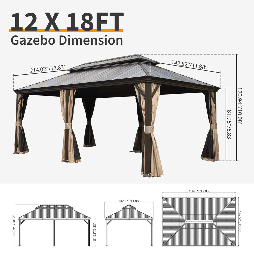 12' X 18' Hardtop Gazebo