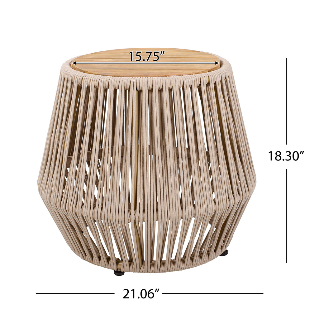 Acacia Wood Side Table