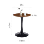 Dark Wood Grain Round Dining Table