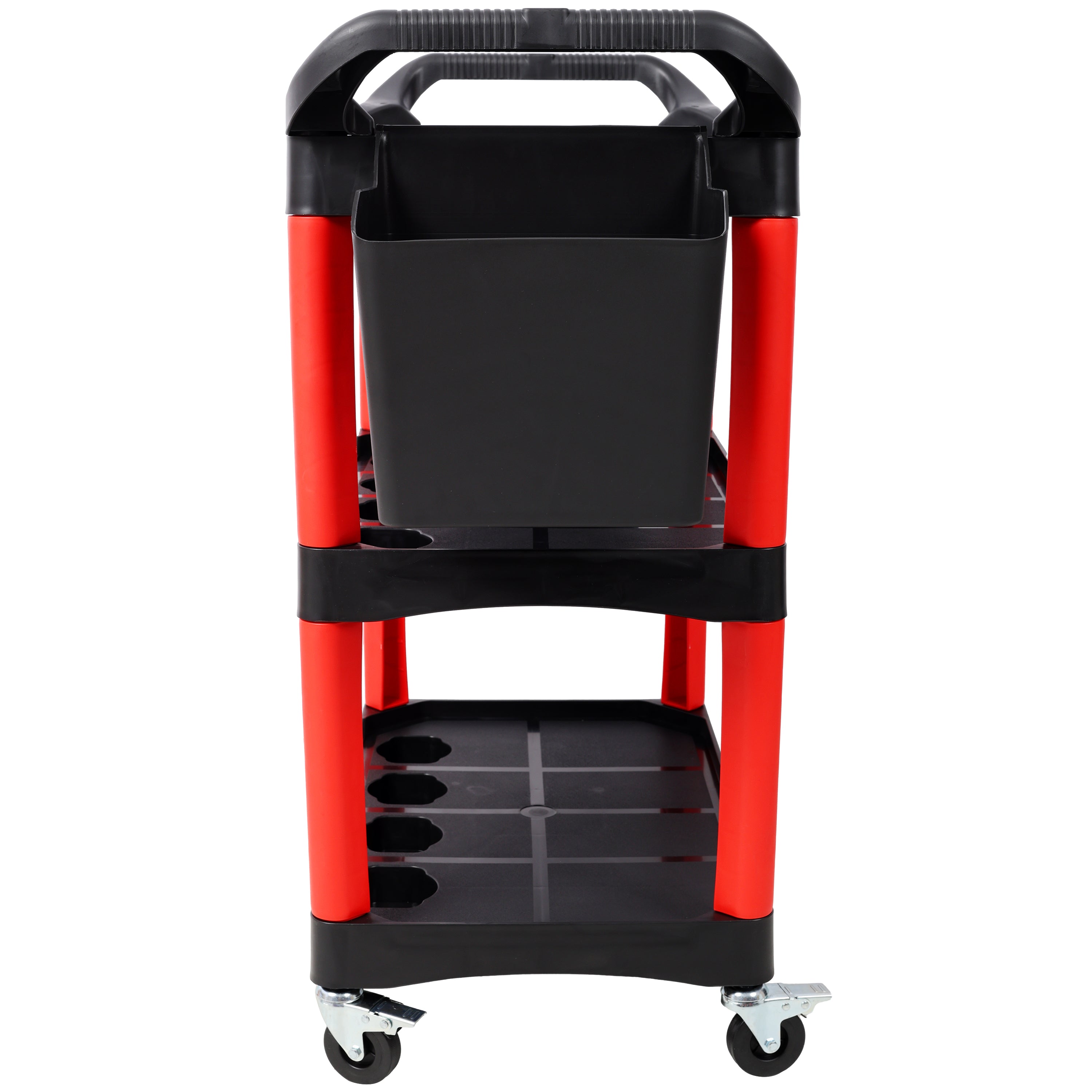 3 Tier Rolling Auto Detail Cart With Wheels, 2 Buckets