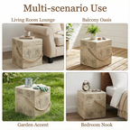 Outdoor Wood Grain Square MGO Side Table