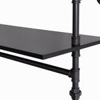 Industrial Pipe Clothing Rack with LED Lights & Shelves