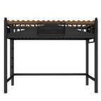 Twin XL Size Loft Bed with Ladders, Storage Shelves, and Bookshelf