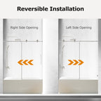 Frameless Single Sliding Shower Doors in Brushed Nickel