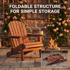 Oversize Wooden Outdoor Folding Adirondack Chair