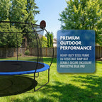 14 Ft Pumpkin Trampoline, Outdoor Trampoline with Basketball Hoop