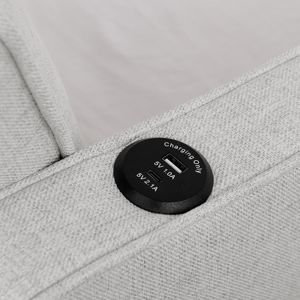 Twin Size Upholstery Daybed with Pop-up Trundle & USB Charging